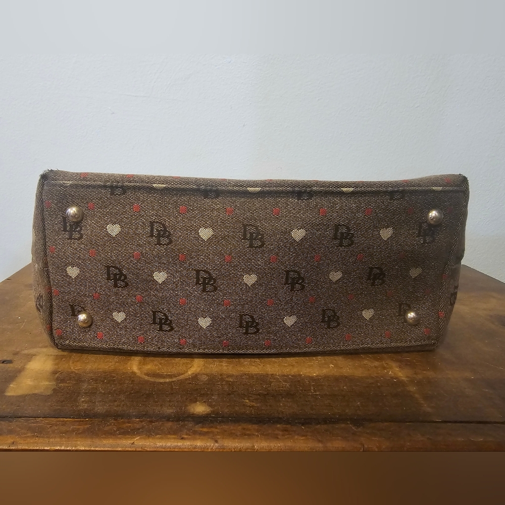 LTD EDITION Vintage Dooney & Bourke DB Monogram Heart Tote Shoulder Bag - Picture 9 of 12